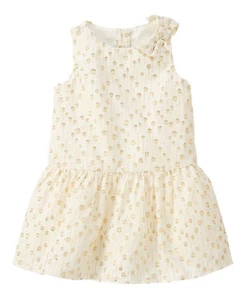 NWT Gymboree SPECIAL OCCASION Holiday Shine Gold Shimmer Dot Dress Girl 3T 4T 5T - Picture 1 of 2