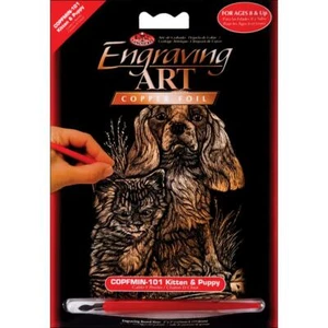 Kitten and Puppy Copper Foil Engraving Kit 5X7 - Picture 1 of 1