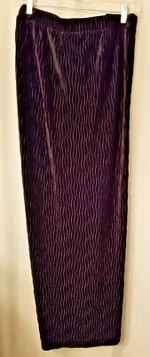 Pantalones para mujer pierna ancha plisados negros borde crudo dobladillo aspecto terciopelo talla 1X Foto 1 de 4