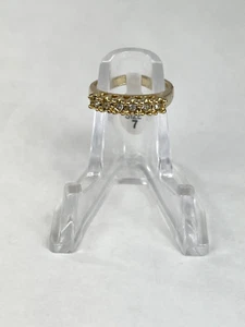 Gold Tone 14K GE Roman Ring Size 7 Clear Gemstones band ring Roman China - Picture 1 of 7