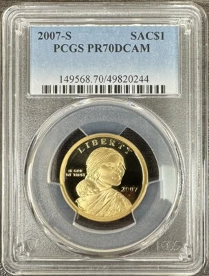 2007 S Sacagawea $1 Dollar  PCGS PR70DCAM - Image 1 of 2