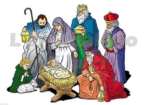 ADESIVO FINESTRA NATALE NATIVITà PRESEPE GESù WINDOW CHRISTMAS NATIVITY STICKERS - Picture 1 of 1