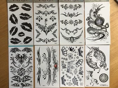 CANDYBARBOUTIQUE TEMPORARY TATTOO Gotischer Stamm keltische Dornen Blume Tier Einhorn wilder Drache temporäres Tattoo