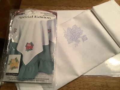 Bucilla Roses & Ribbons Tabletopper 1997 Stamped Cross Stitch Special Edition - Image 1 of 2