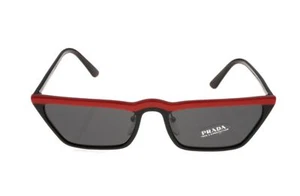 Prada 181246 Womens Cat Eye Sunglasses Red Black/Gray Size 58-18-145 - Picture 1 of 4