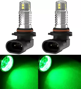 LED 20W 9005 HB3 Green Two Bulbs Headlight DRL Daytime Replace Show Color Lamp - Picture 1 of 12