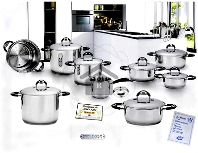 BATTERIA DI PENTOLE 24 Pz. ACCIAIO INOX 18/10 LINEA BIO MSBAVARIA - Immagine 1 di 4
