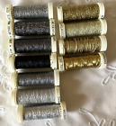 Thread Lot of 11 Metallic Spools Accentuate Sulky Bi Joux Gold Black Silver