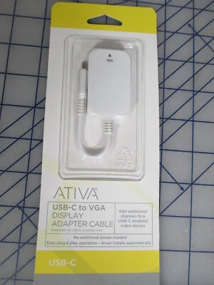 Ativa USB-C To VGA Display Adapter Cable 521-616 MacBook iMac Surface NEW - Image 1 of 3