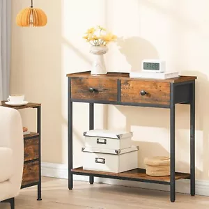 HOOBRO 29.5" Console Table with 2 Fabric Drawers Entryway Table Sofa Table - Picture 1 of 8