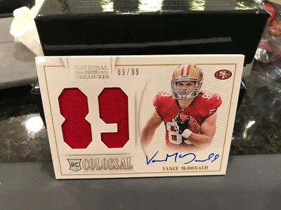 National Treasures Autograph Jersey # Rookie 49ers Vance McDonald 89/99  2013 - Image 1 of 3