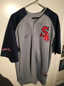 Manny Ramirez Boston Red Sox MLB Team Nike Alternate Logo Gray FullButton Jersey - Picture 1 of 8