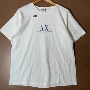 Vintage Armani Exchange Shirt Adult Size Large White Short Sleeve Men's 90's - Picture 1 of 9