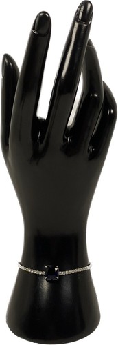 Bracciale Argento Sterling 925 Zaffiro Blu Pietre Bianche Donna San Valentino Regalo