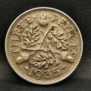 3 PENCE 1935 ARGENT 500‰ GEORGE V 2ème Effigie ROYAUME UNI / UNITED KINGDOM SILV - Imagen 1 de 2