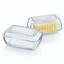 Luminarc 250g Tempered Glass Butter Dish Storage Kitchen Fridge Container Lid