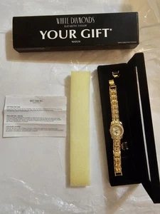 Elizabeth Taylor White Diamonds Quartz Watch New In Original Box & Paper LOOK! - Picture 1 of 9