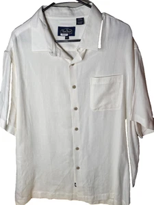 Camisa manga corta Nat Nast Luxury Originals 70 % seda para hombre XL marfil blanco roto - Imagen 1 de 3
