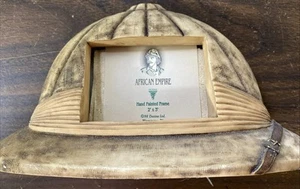 African Empire Hand Painted Safari Hat 2” X 3” Photo Frame  No Glass - Picture 1 of 6