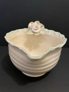 1991 Jean Magdich Porcelain Pottery Bowl With Decorative Accents, Cream - Picture 1 of 7
