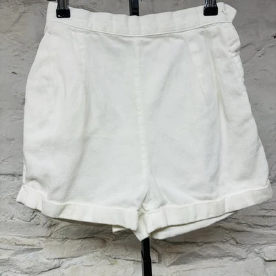 Blue Bell Wrangler 复古 50 年代 60 年代白色高腰短裤侧拉链臀部尺寸 24 — 第 1/4 张图片
