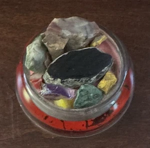 Vintage Glass Paperweight With Crystals & Minerals  - Picture 1 of 5