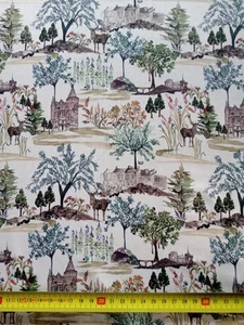 Edinburgh Castle B  deer and trees Liberty Tana Lawn cotton  67 x 18 cm - Picture 1 of 5