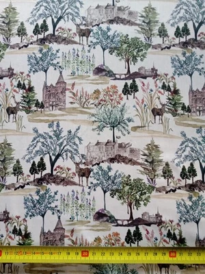 Edinburgh Castle B  deer and trees Liberty Tana Lawn cotton  44 x 50 cm - Image 1 of 4