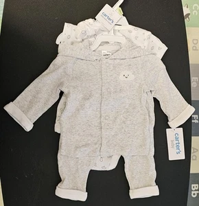 Baby Boy Girl Size 3 Months 3-Piece Set Carter's Cloud Short-Sleeve Bodysuit - Picture 1 of 4