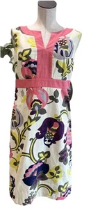 boden Damen 6 rosa Blumen Baumwolle ärmellos knielang Etuikleid KK - Bild 1 von 11