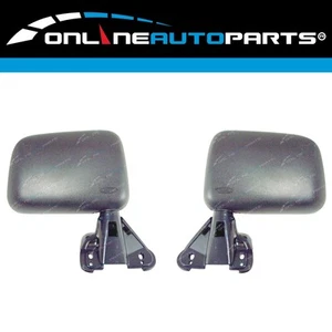 LH+RH Black Manual Door Mirrors Pair for Toyota Hilux 1983-2004 Left Right L+R - Picture 1 of 7