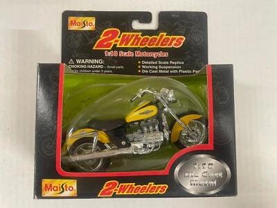 Nuevo Maisto 2 Ruedas Escala 1:18 1996 Honda Valkyrie F6 Moto Amarillo Moto Foto 1 de 4