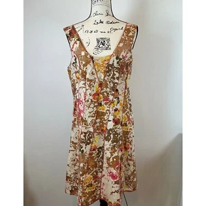 Sundance Floral Silk Dress Sleeveless V-Neck Casual Party Sundress Size 10 - Picture 1 of 6