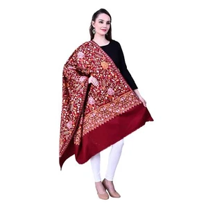 New Kashmiri Embroidered Wool Shawl Wrap Stole For Women - Picture 1 of 6