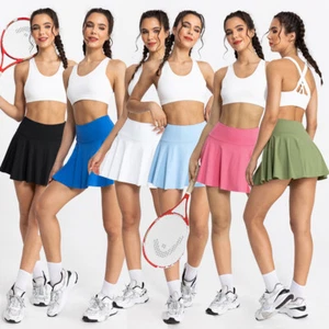Falda de tenis para mujer Faldas deportivas con bolsillos Pantalones cortos Cintura alta Golf Skort - Imagen 1 de 90