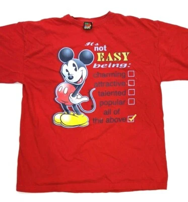 Camiseta De Colección Años 90 Mickey Unlimited Disney Its Not Easy Mouse XL Jerry Leigh Foto 1 de 4