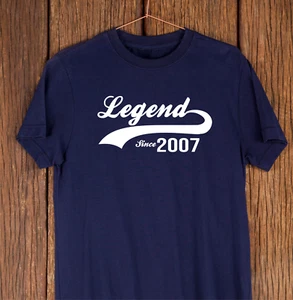 Legend Since 2007 T-Shirt - 18th Birthday Gift, 18th Birthday T-Shirt - Picture 1 of 10