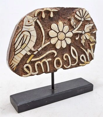 Antique Wooden Floral Carving Panel Plaque Original Old Hand Carved - Image 1 of 4