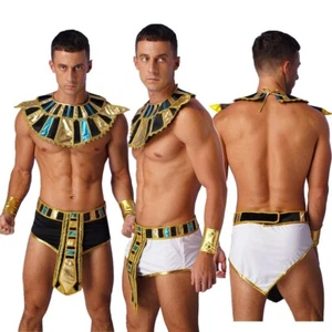 Sexy Mens Ancient Roman Gladiator Toga Roleplay Egypt Pharaoh Outfits AU - Picture 1 of 32
