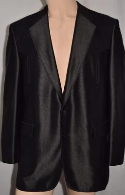 Blazer Circle S Para Hombres 44L Negro 2 Botones Western Wear Vaquero Rodeo Abrigo Deportivo Foto 1 de 4