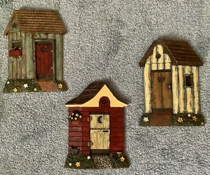 Outhouse Rustic Bathroom Wall Hanging Plaques ~ Set Of 3~ Resin - Picture 1 of 5