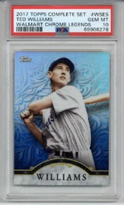 2017 TOPPS COMPLETE SET WALMART CHROME LEGENDS TED WILLIAMS PSA 10 LOW POP 3 - Picture 1 of 2