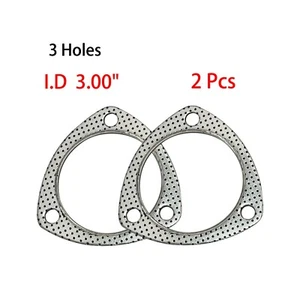 2Pcs High Temp 3-Bolt Exhaust Gasket 3.00" (76.20mm) I.D ETL Performance New - Picture 1 of 4
