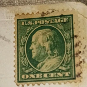 Rare 1912 Benjamin Franklin 1¢ Stamp Green - Picture 1 of 3