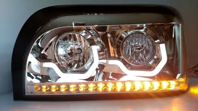 LH Chrome Headlight w/ LED Turn Signal & Light Bar For Freightliner Century - Image 1 of 4