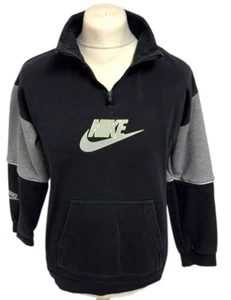 NIKE Boys XL 156-166CM 1/4 Zip Black Small Sweatshirt 100% Cotton - Picture 1 of 7
