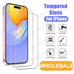 Großhandelsposten für iPhone 15 14 13 12 11 Pro Max Hartglas Displayschutzfolie - Bild 1 von 17