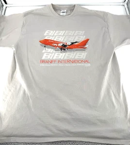 Vintage Braniff International T-Shirt Size XL Gildan Ultra Cotton - Picture 1 of 2