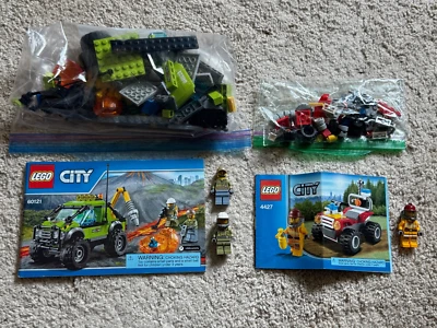 Lego CITY # 60121 - VOLCANO EXPLORATION TRUCK & 4427 - FIRE ATV - COMPLETE SETS - Image 1 of 4