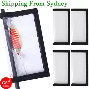 4pcs Clear PVC Fishing Lure Wraps Hook Protective Cover Fishing Storage Bag AU - Picture 1 of 9